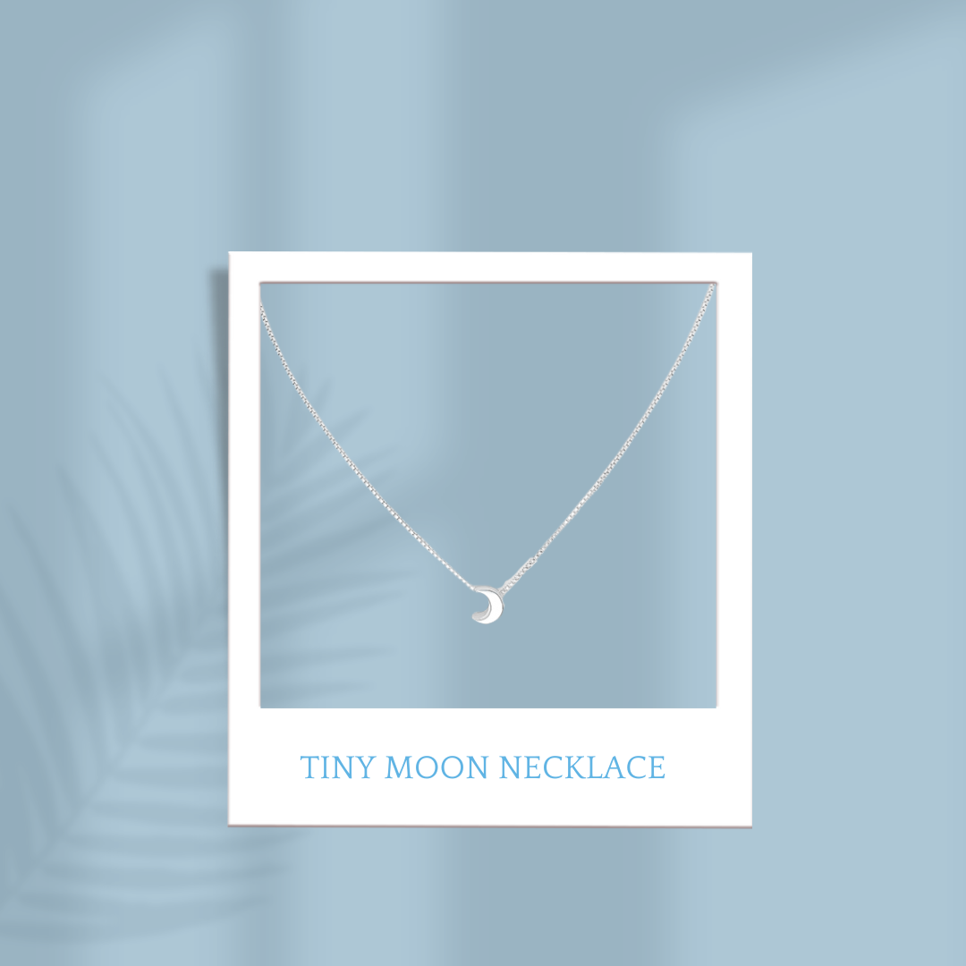 Sterling Silver Tiny Moon Necklace