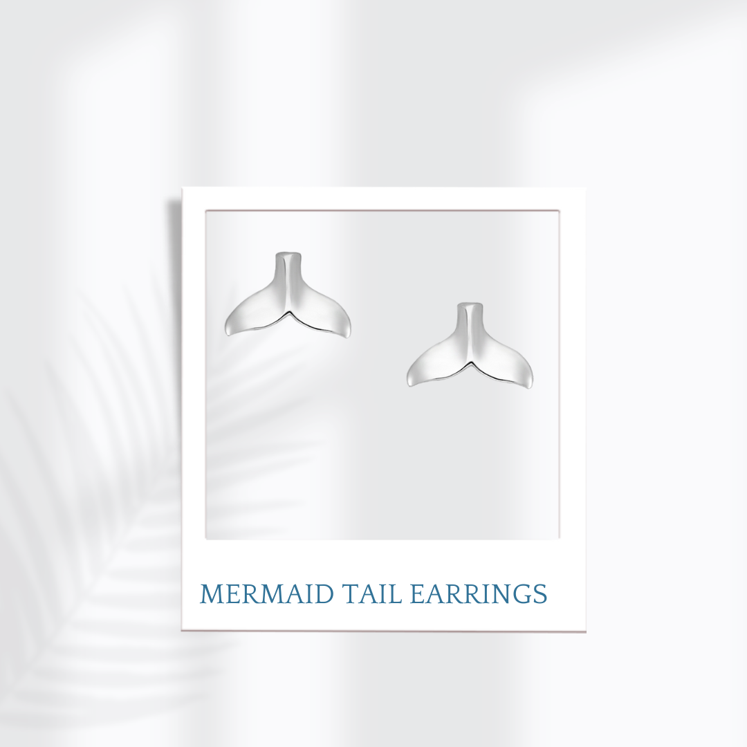 Sterling Silver Mermaid Tail Earrings