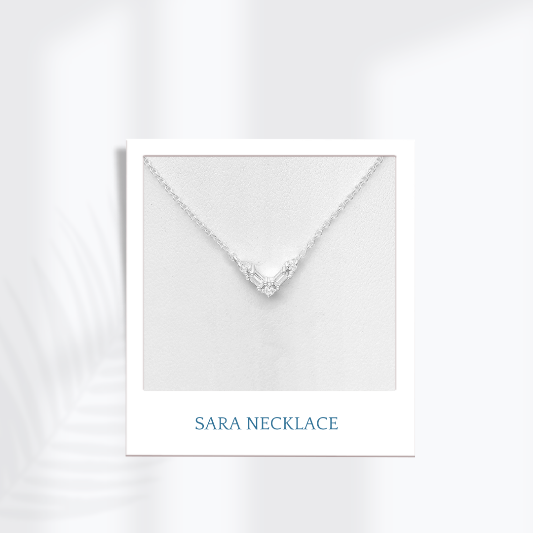 Sterling Silver Sara CZ Necklace