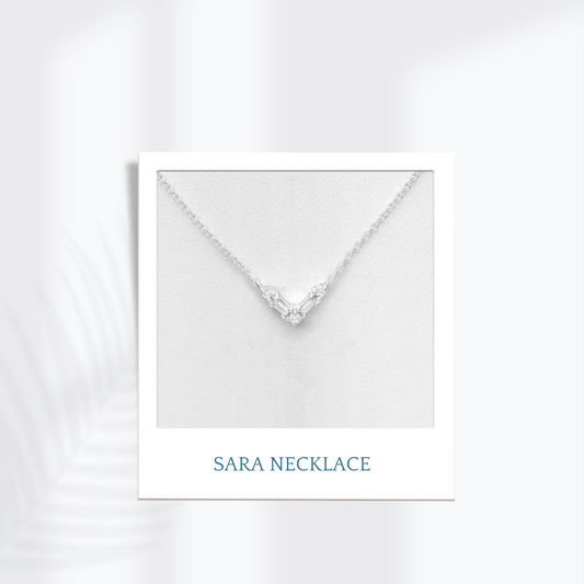 Sterling Silver Sara CZ Necklace