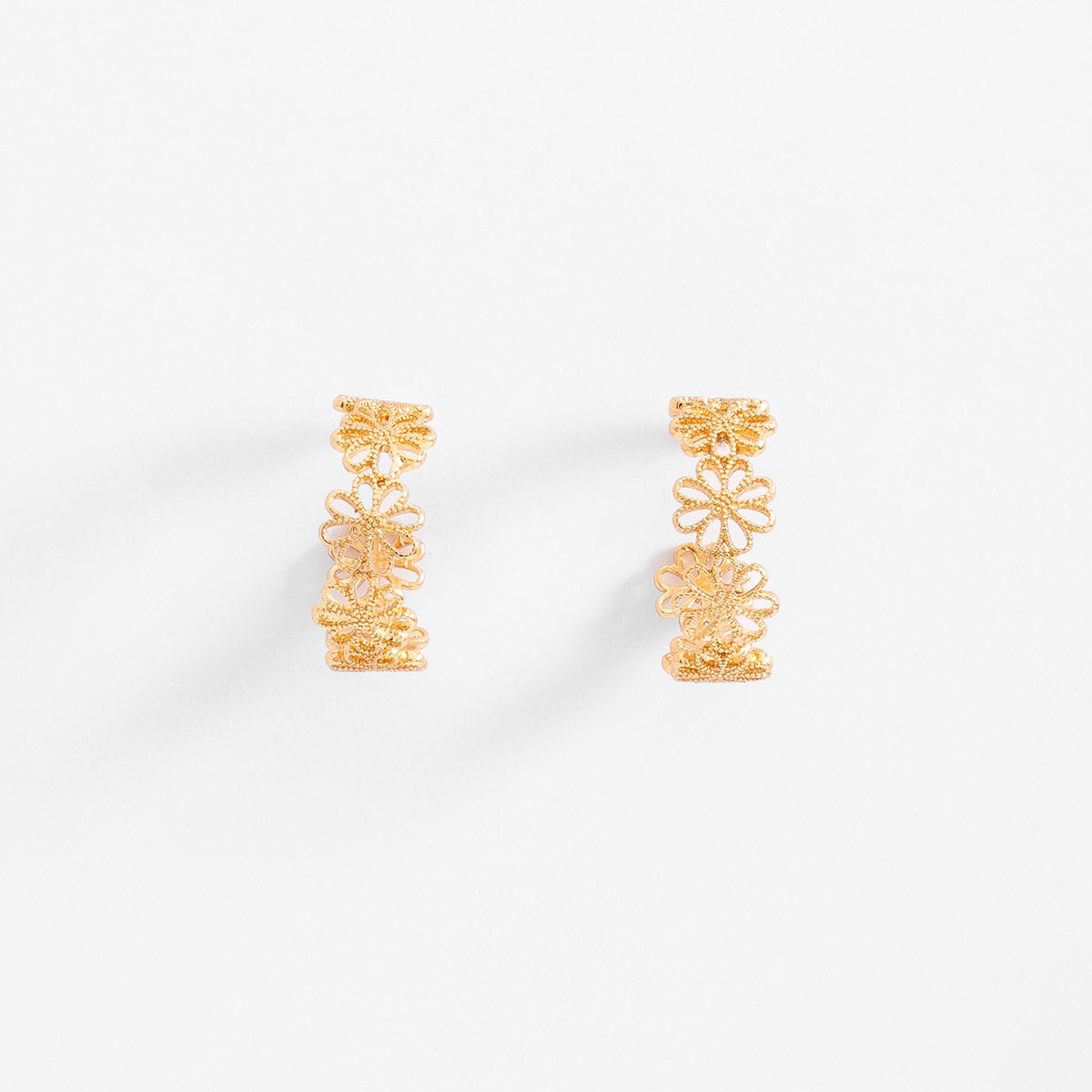 Floral Wreath Gold Hoops