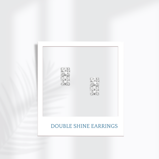 Sterling Silver Double Shine Earrings