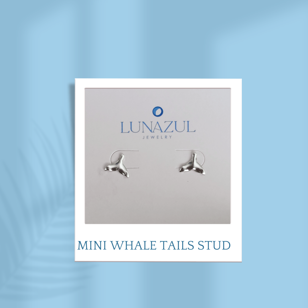 Sterling Silver Mini Whale Tails Studs