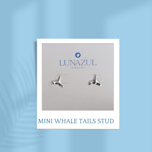 Sterling Silver Mini Whale Tails Studs