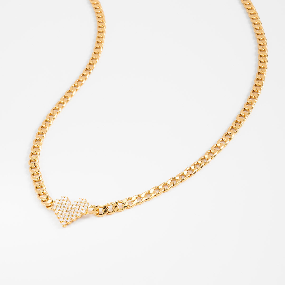 Chunky Chain with Heart Necklace