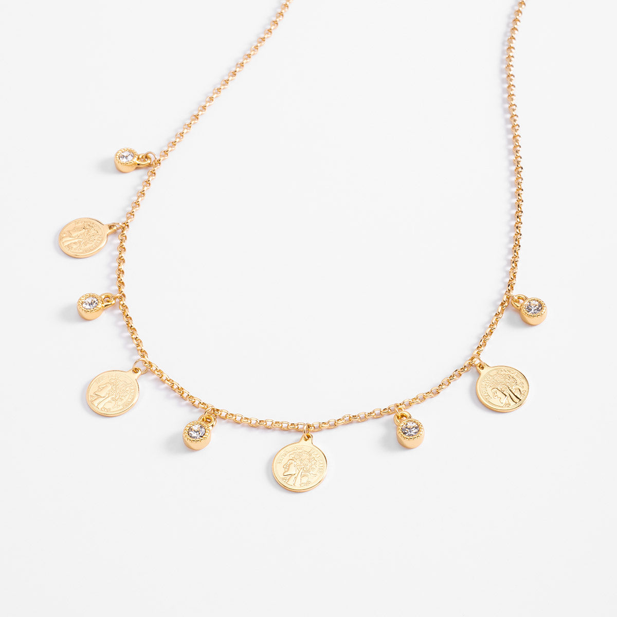 Coin and Diamonice Necklace