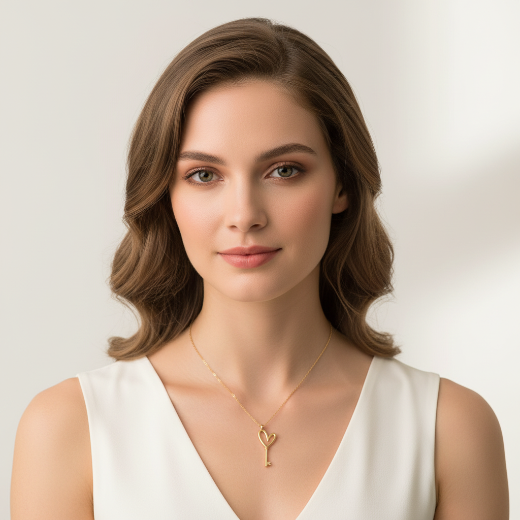 Gold Key Love Necklace