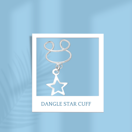 Sterling Silver Dangle Star Cuff