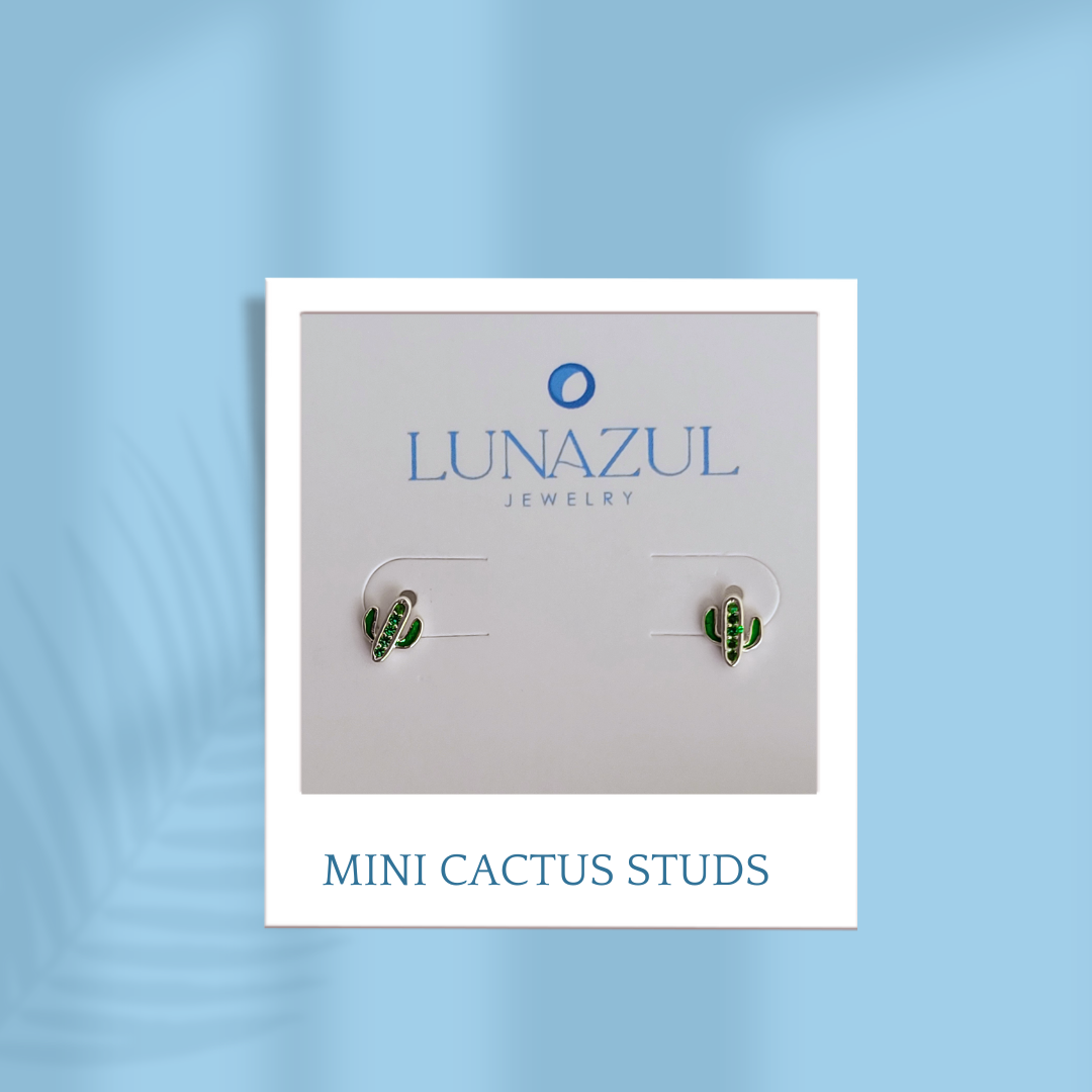 Sterling Silver Mini Catus Studs