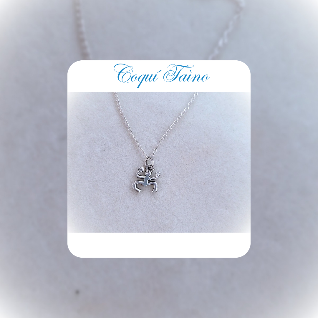 Sterling Silver Coquí Taíno Necklace