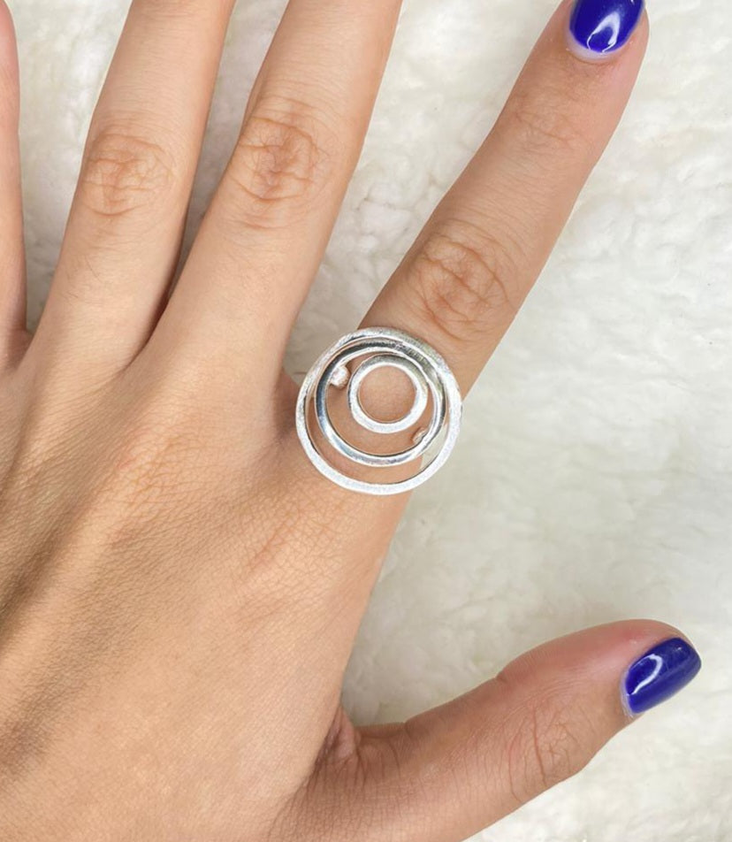 Sterling Silver Órbitas Ring