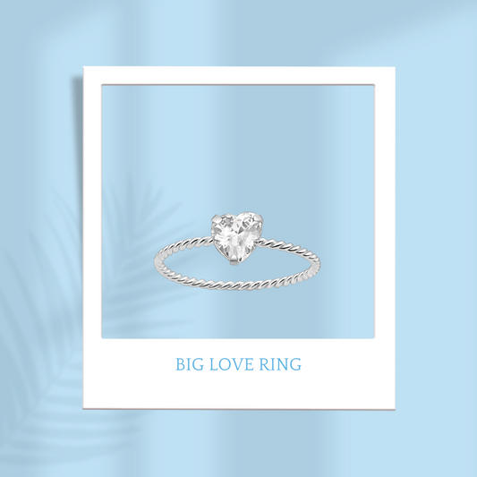 Sterling Silver Big Lover Ring