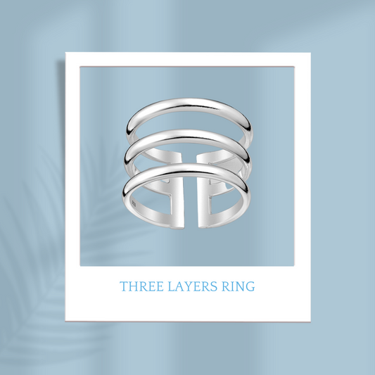 Sterling Silver Three Layers Ring