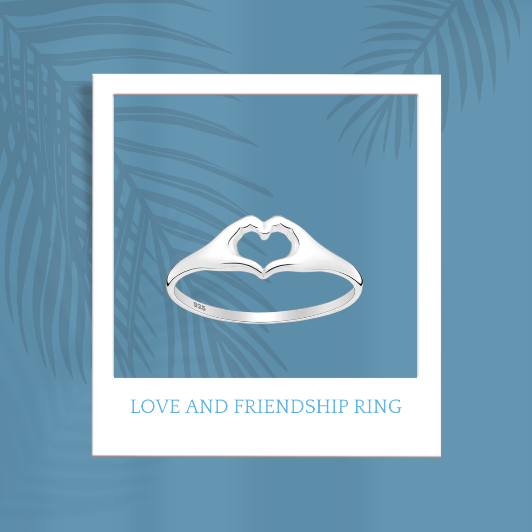 Sterling Silver Love and Friendship Hands Ring