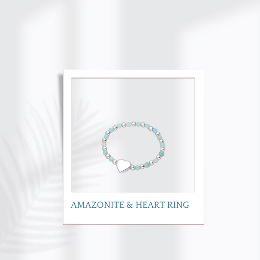 Sterling Silver Amazonite Elastic Ring