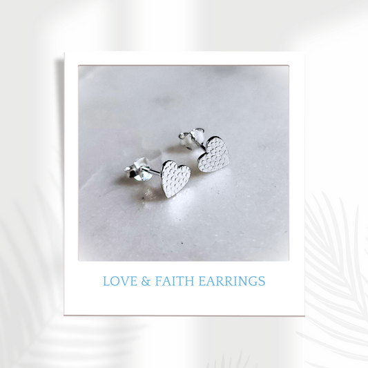 Sterling Silver Love & Faith Earrings