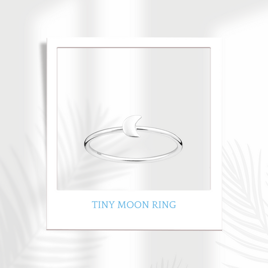 Sterling Silver Tiny Moon Ring