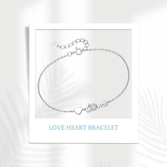 Sterling Silver Love Heart Bracelet