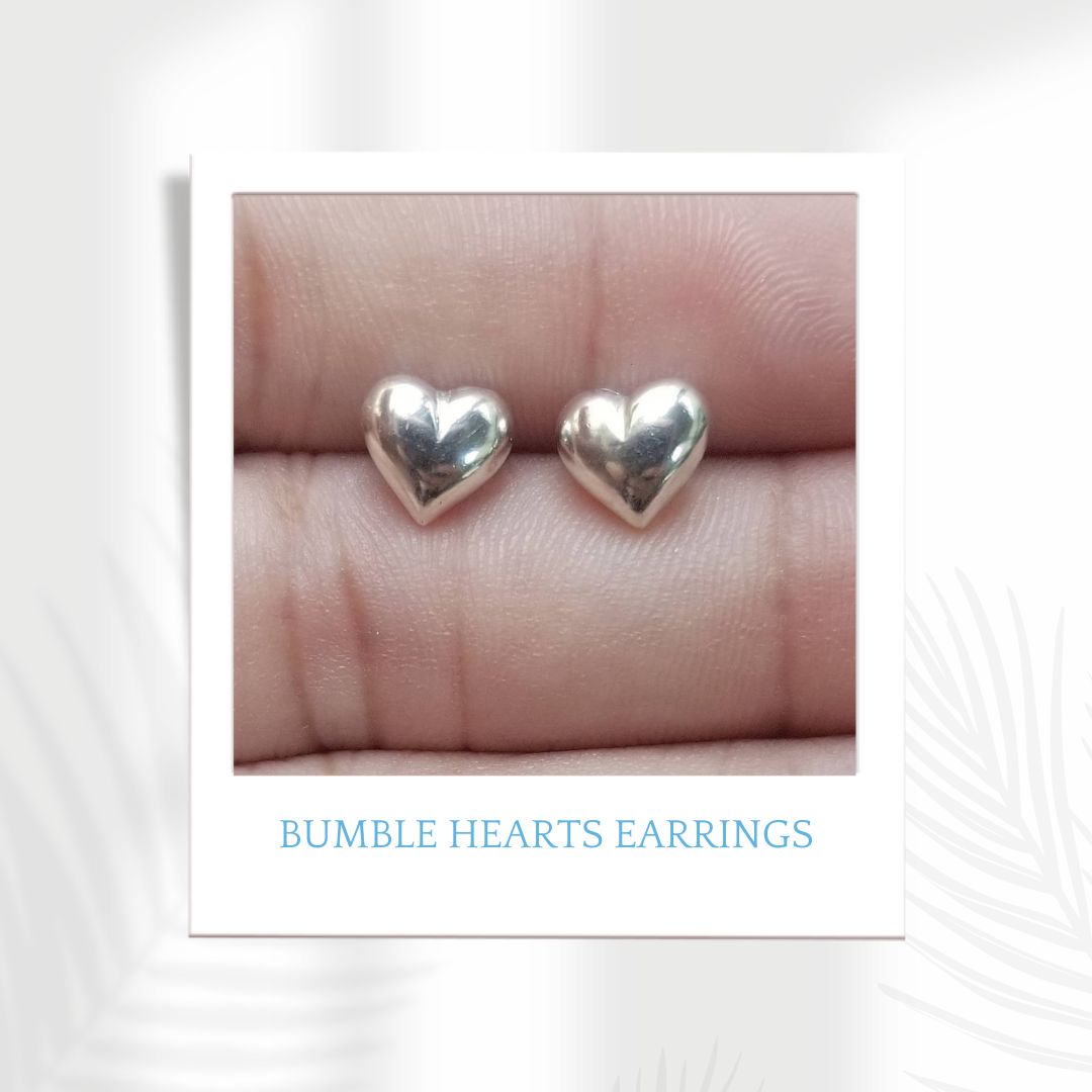 Sterling Silver Bumble Hearts Earrings