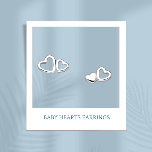 Sterling Silver Baby Hearts Earrings