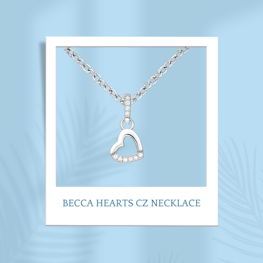 Sterling Silver Becca Heart Cz Necklace