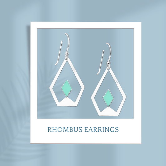 Sterling Silver Rhombus TQ Earrings