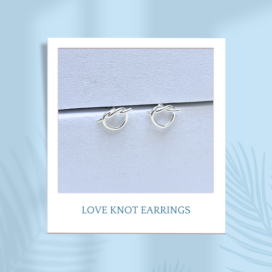 Sterling Silver Tiny Love Knot Earrings