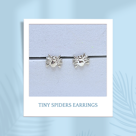 Sterling Silver Tiny Spiders Earrings