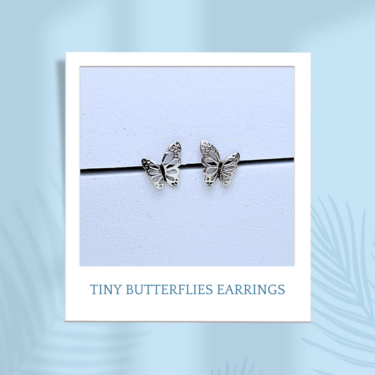 Sterling Silver Tiny Butterflies Earrings
