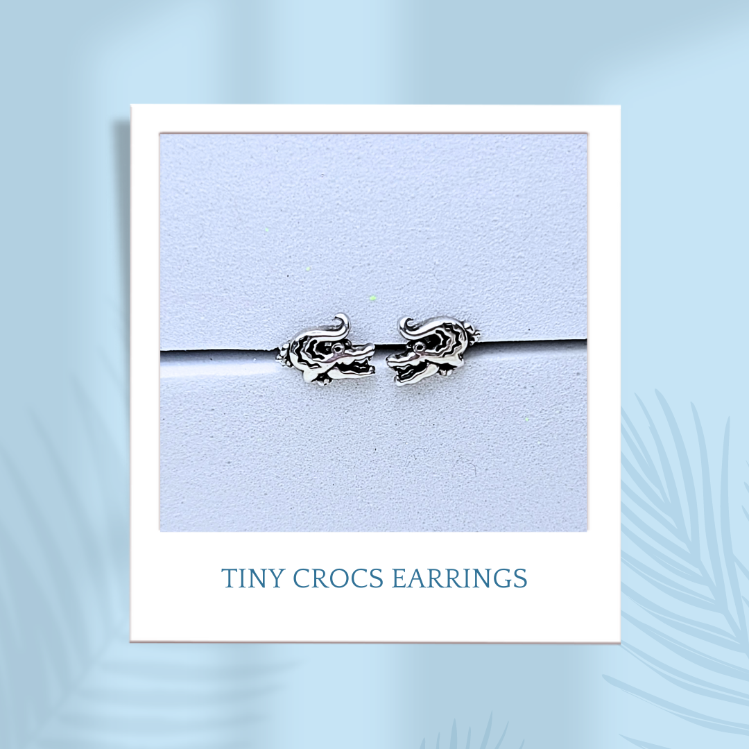 Sterling Silver Tiny Crocs Earrings