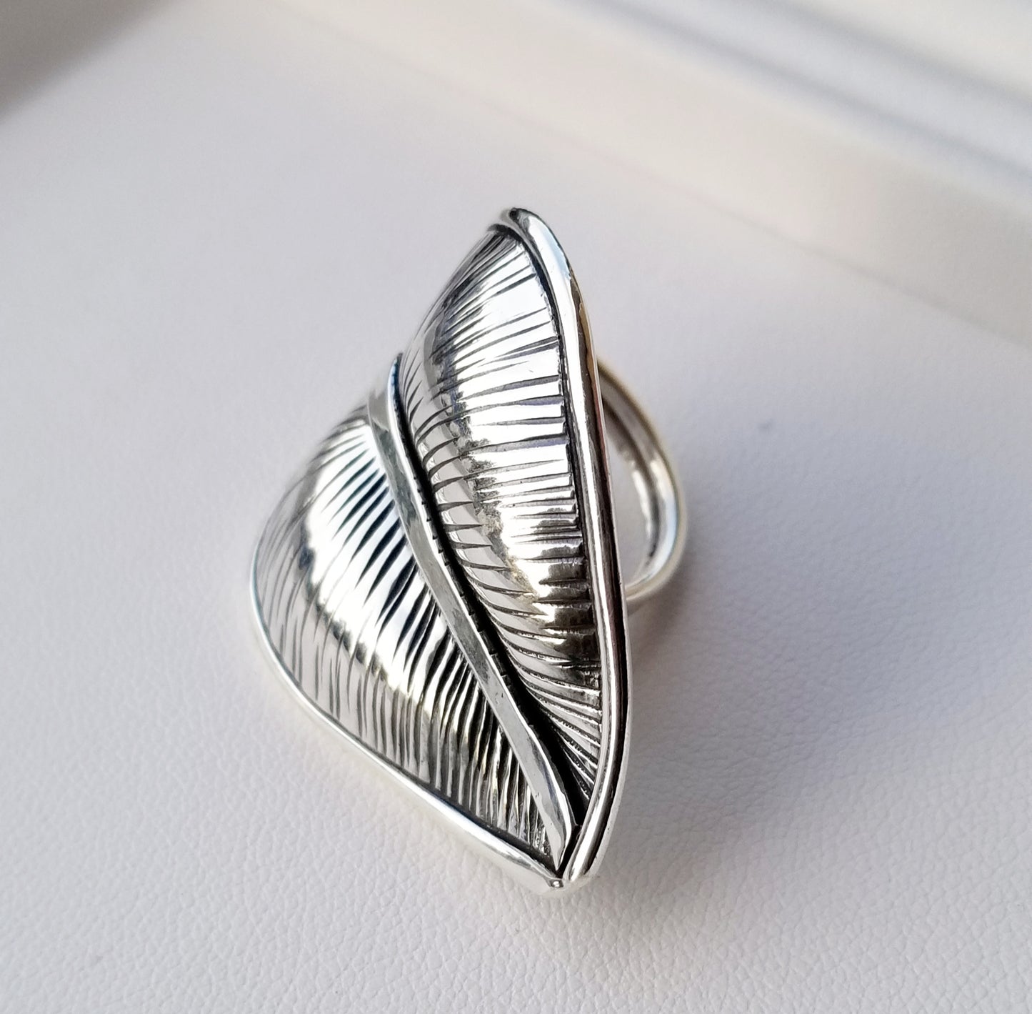 Sterling Silver HandMade Big Leaf Ring