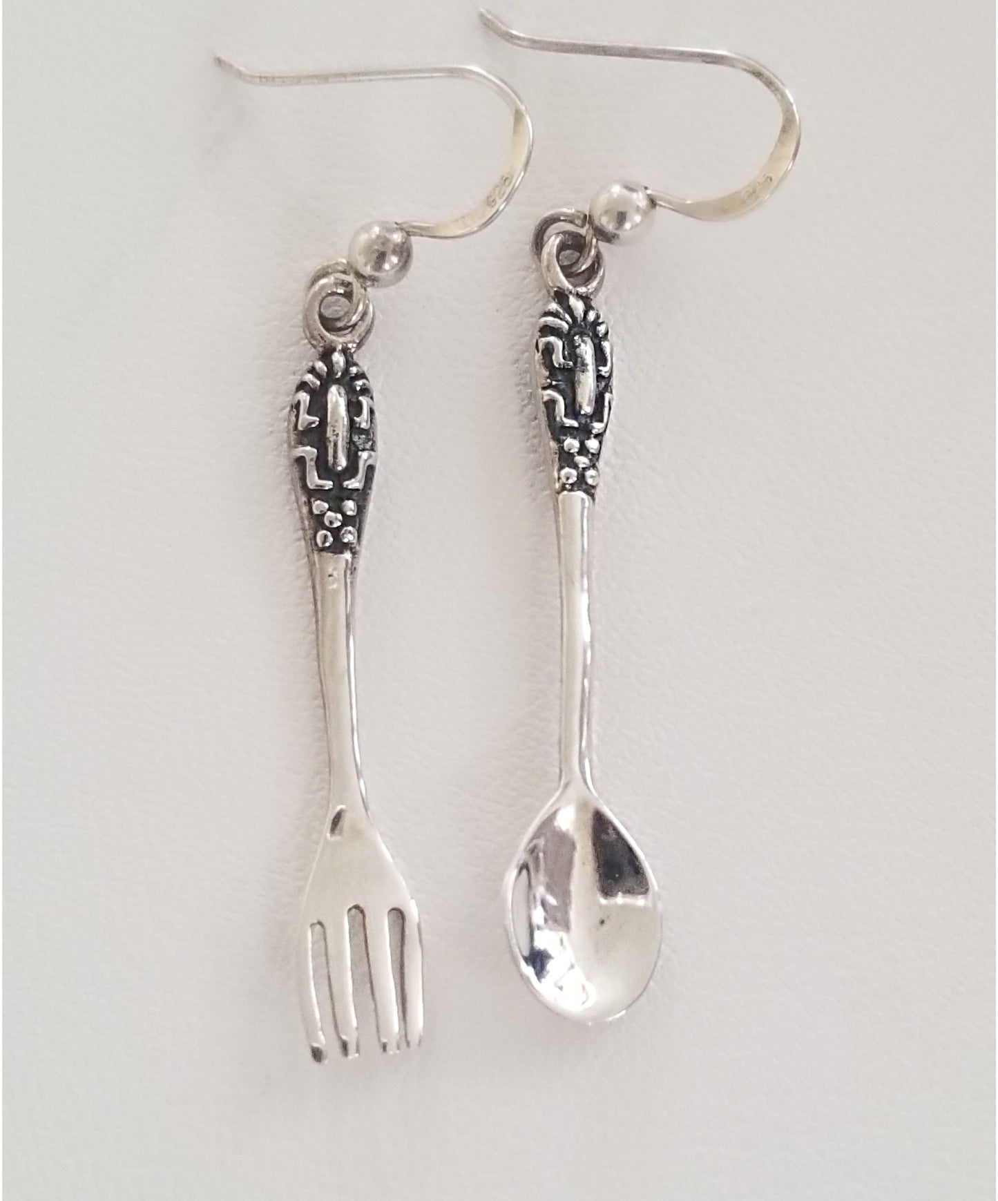 Sterling Silver Fork & Spoon Earrings