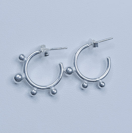 Sterling Silver Bulbs Hoops