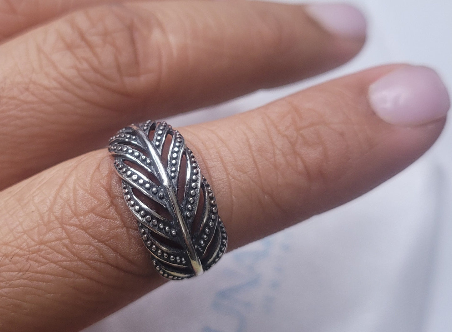 Sterling Silver Helecho Ring