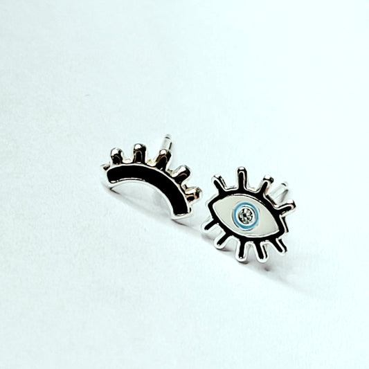 Sterling Silver Blink Eye Studs