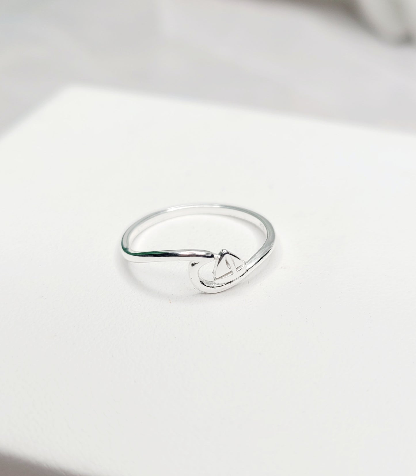 Sterling Silver Boat in the wave Ring