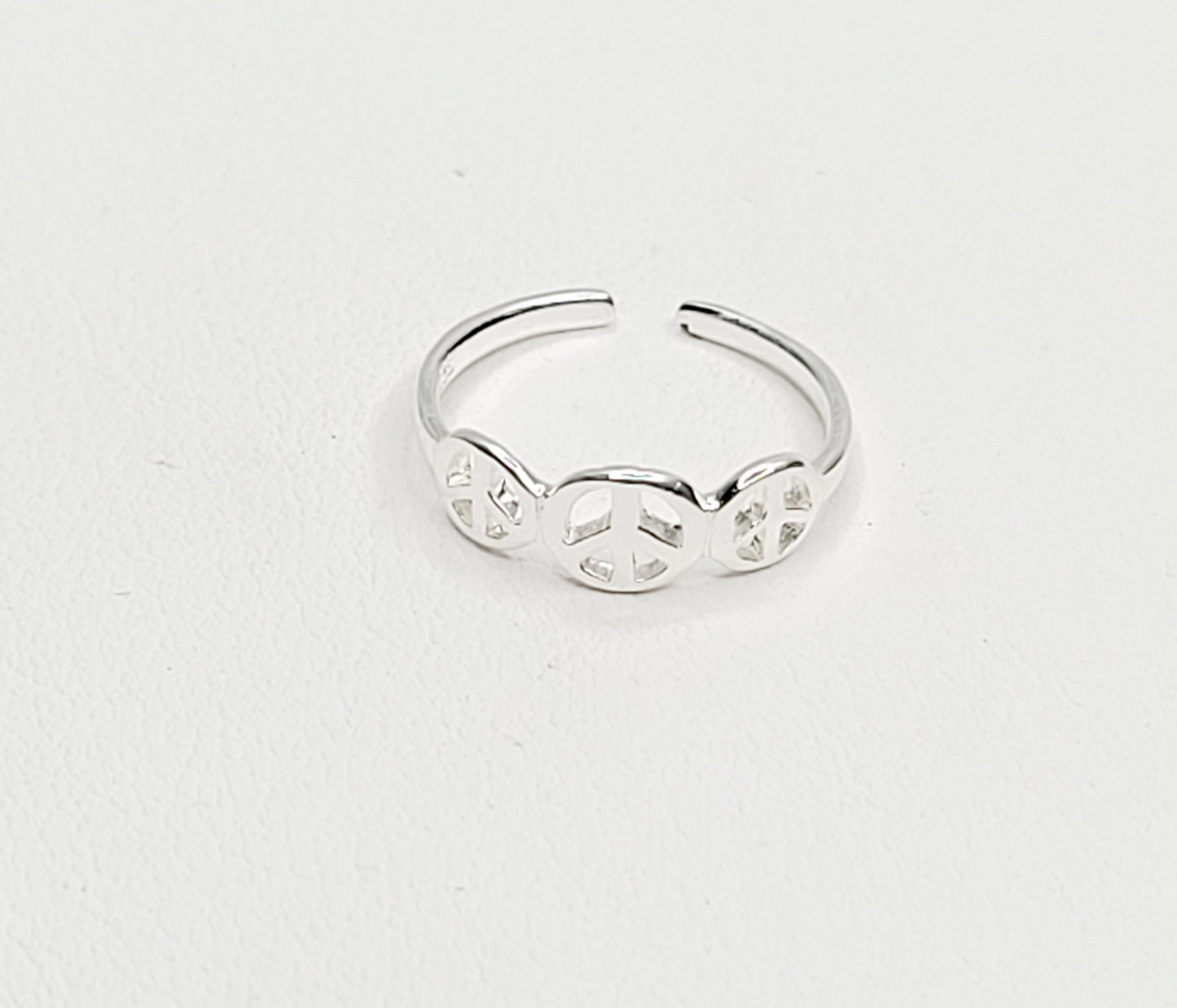 Sterling Silver Peace Symbol Toe Ring