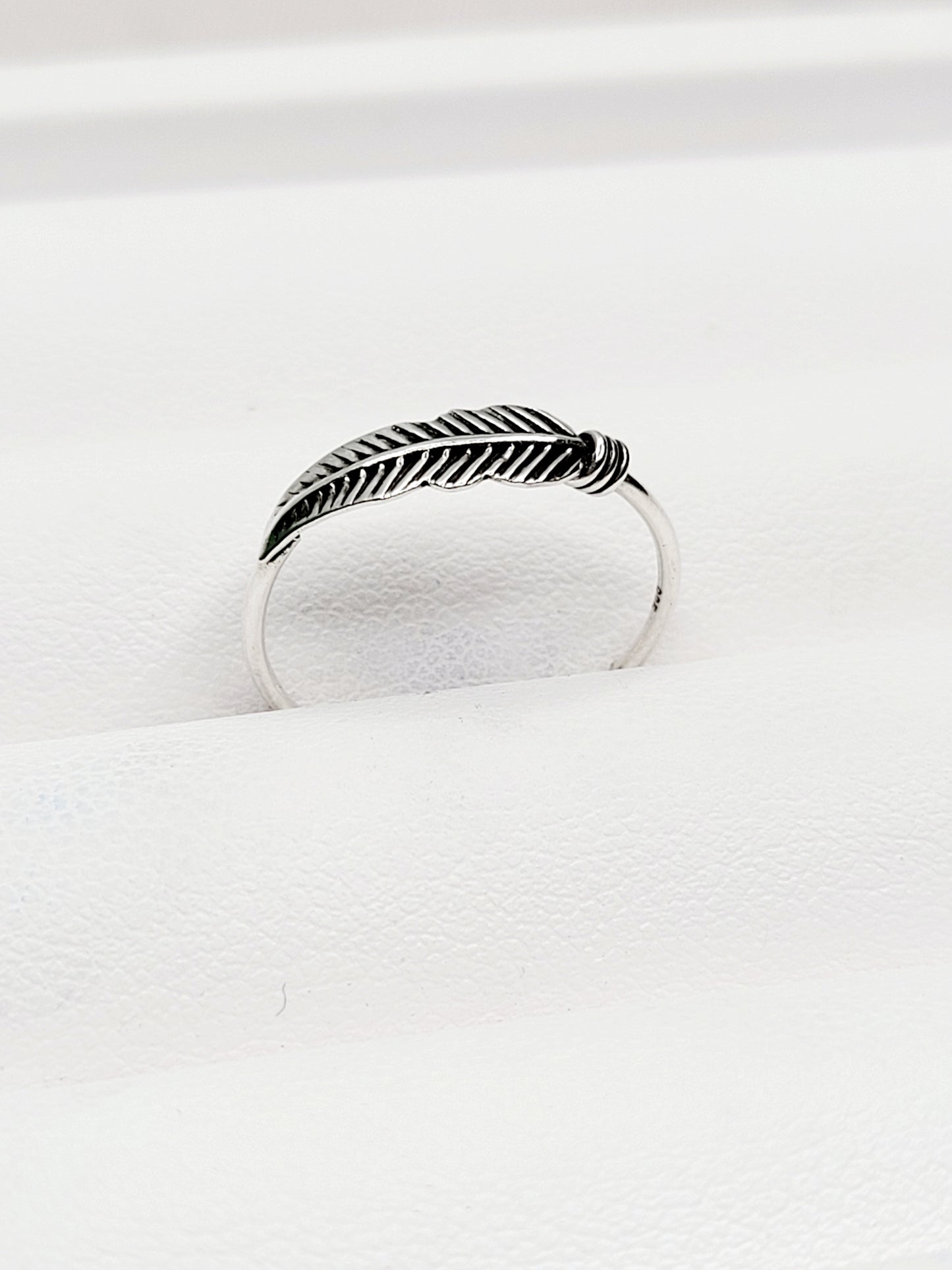 Sterling Silver Simple Feather Ring