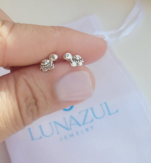 Sterling Silver Happy Tortoise Studs