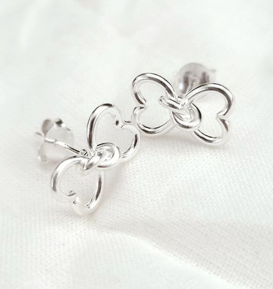 Sterling Silver  Hearts Knots Earrings