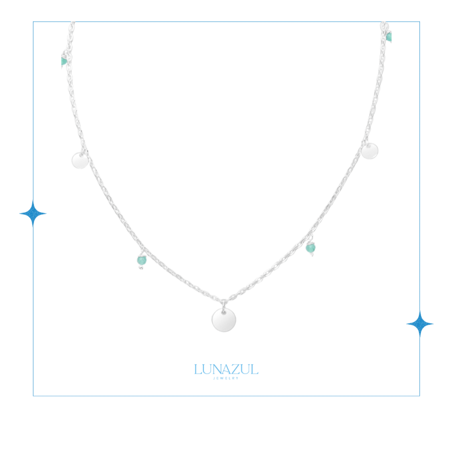 Sterling Silver Gemstones Necklace