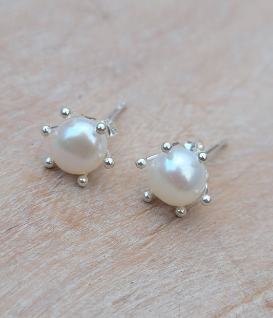 Sterling Silver Romantique Pearl Earrings