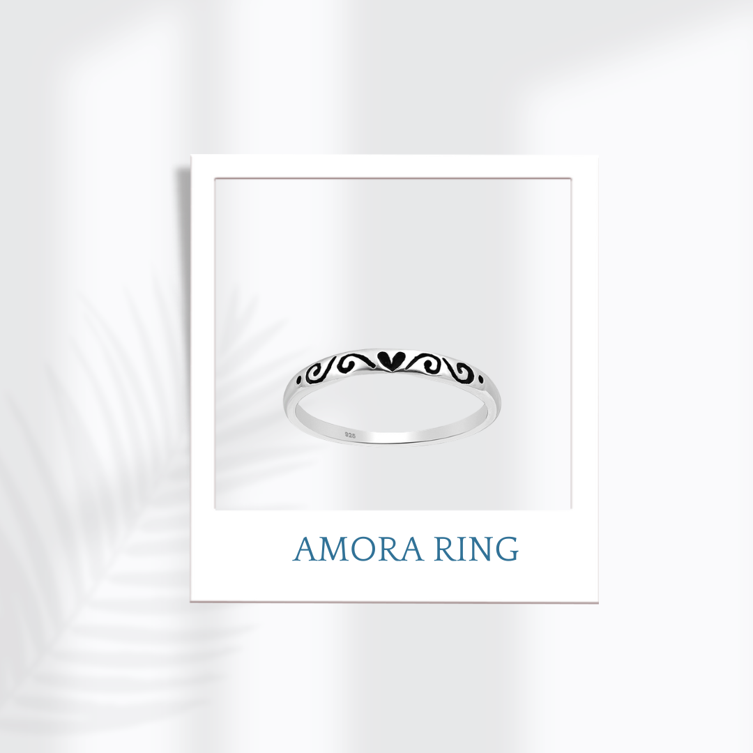 Sterling Silver Amora Stamping Ring