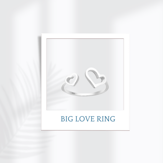 Sterling Silver Big Love Ring