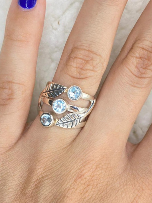 Sterling Silver Light/Blue Topaz Ring