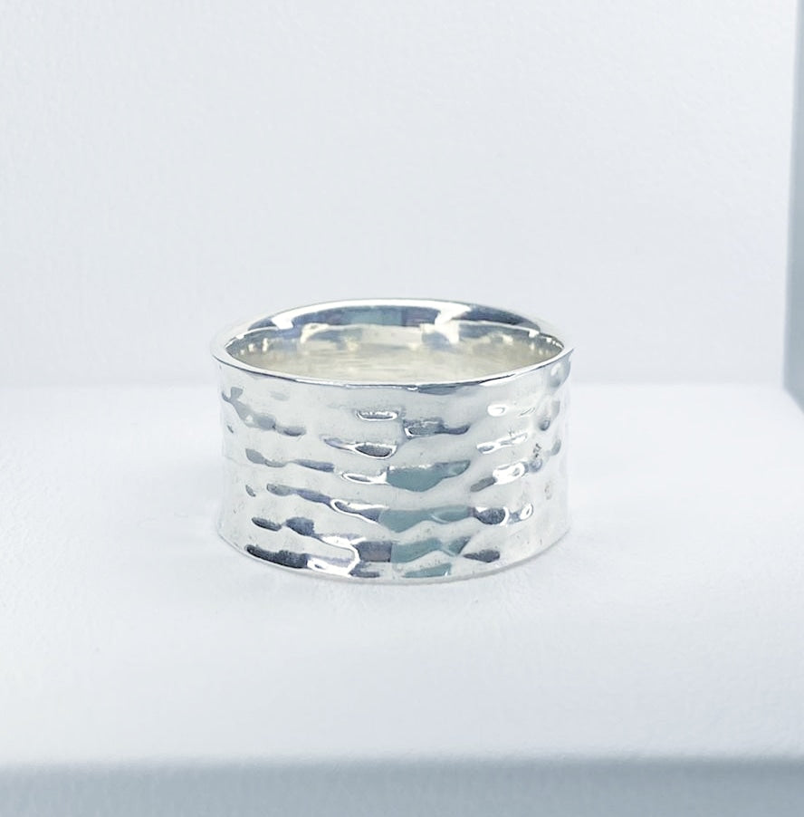 Sterling Silver Hammered Solid Ring
