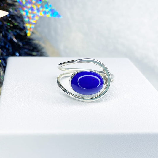 Sterling Silver Galactic Blue Stone Ring