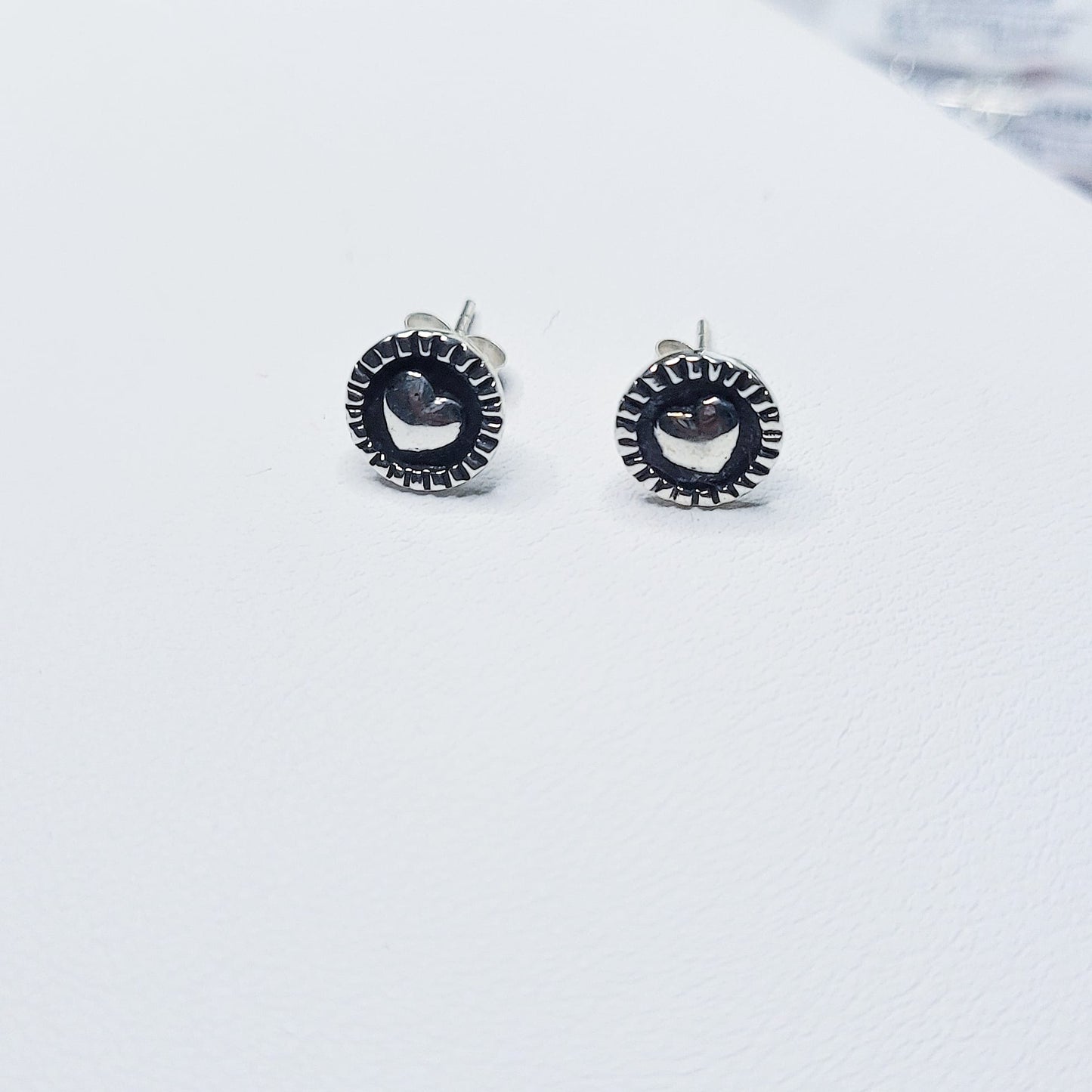 Sterling Silver Heart Seal Studs