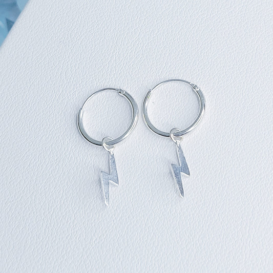 Sterling Silver Ray Hoops