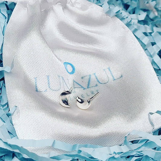 Sterling Silver Mini Moon Studs